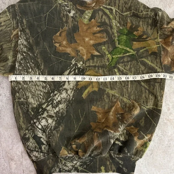 Vintage Y2K Camo Sweatshirt Jerzees Outdoors Mossy Oak Style Crewneck Medium - Picture 5 of 6